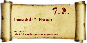 Tamaskó Manda névjegykártya